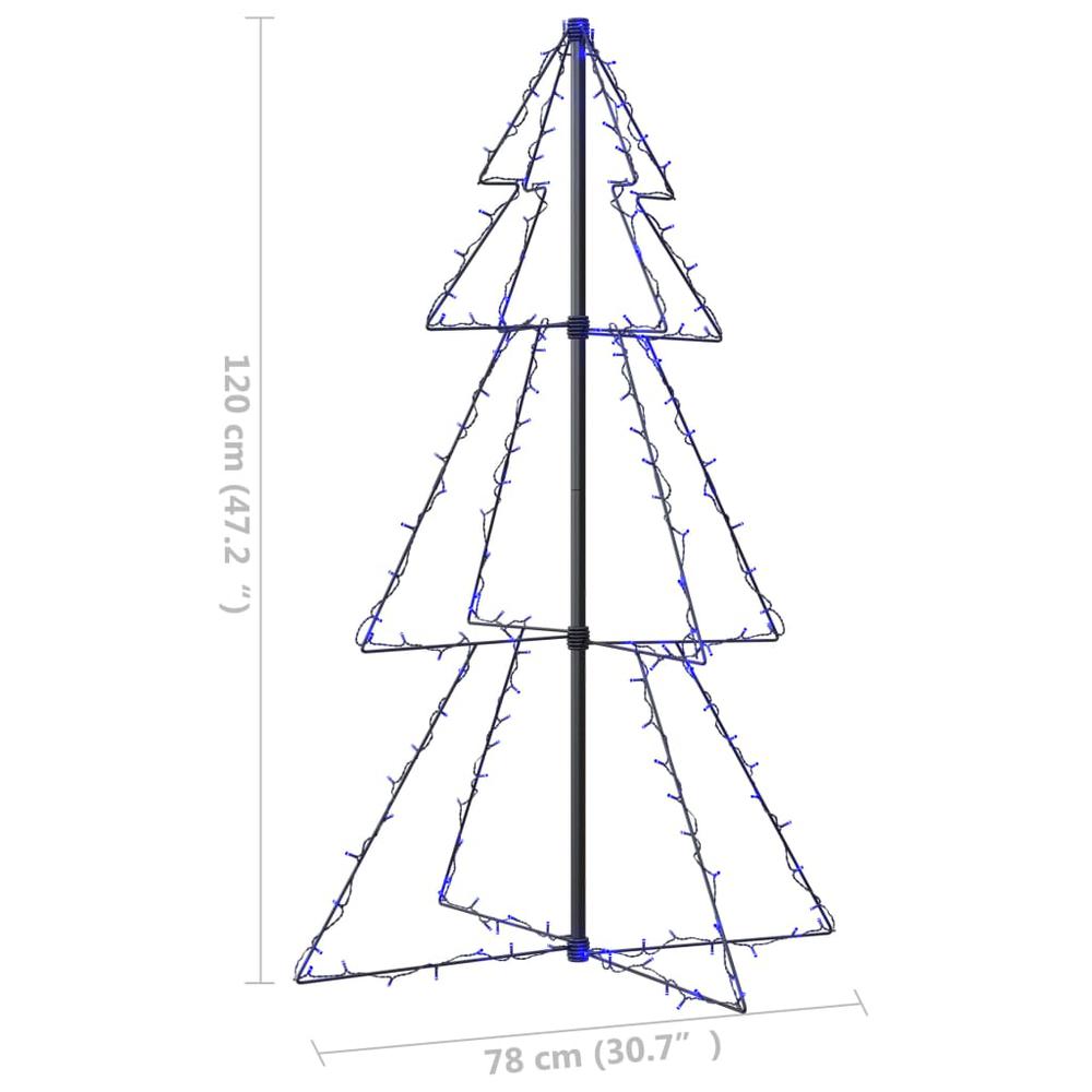 vidaXL Christmas Cone Tree 160 LEDs Indoor and Outdoor 30.7"x47.2", 328567. Picture 8
