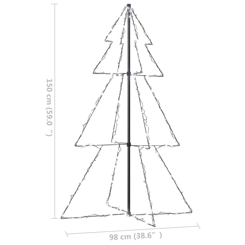vidaXL Christmas Cone Tree 200 LEDs Indoor and Outdoor 38.6"x59.1", 328574. Picture 8