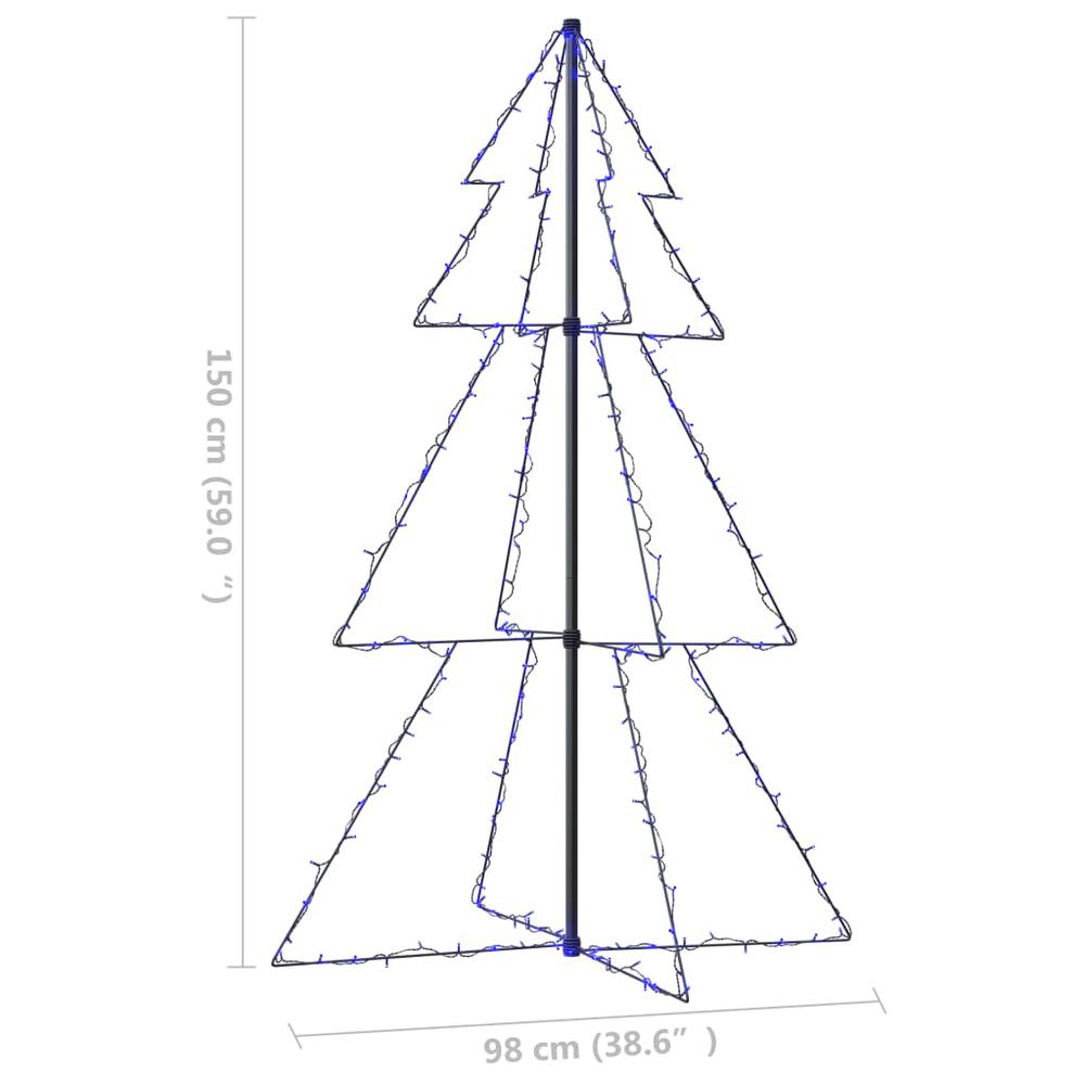 vidaXL Christmas Cone Tree 200 LEDs Indoor and Outdoor 38.6"x59.1", 328577. Picture 8