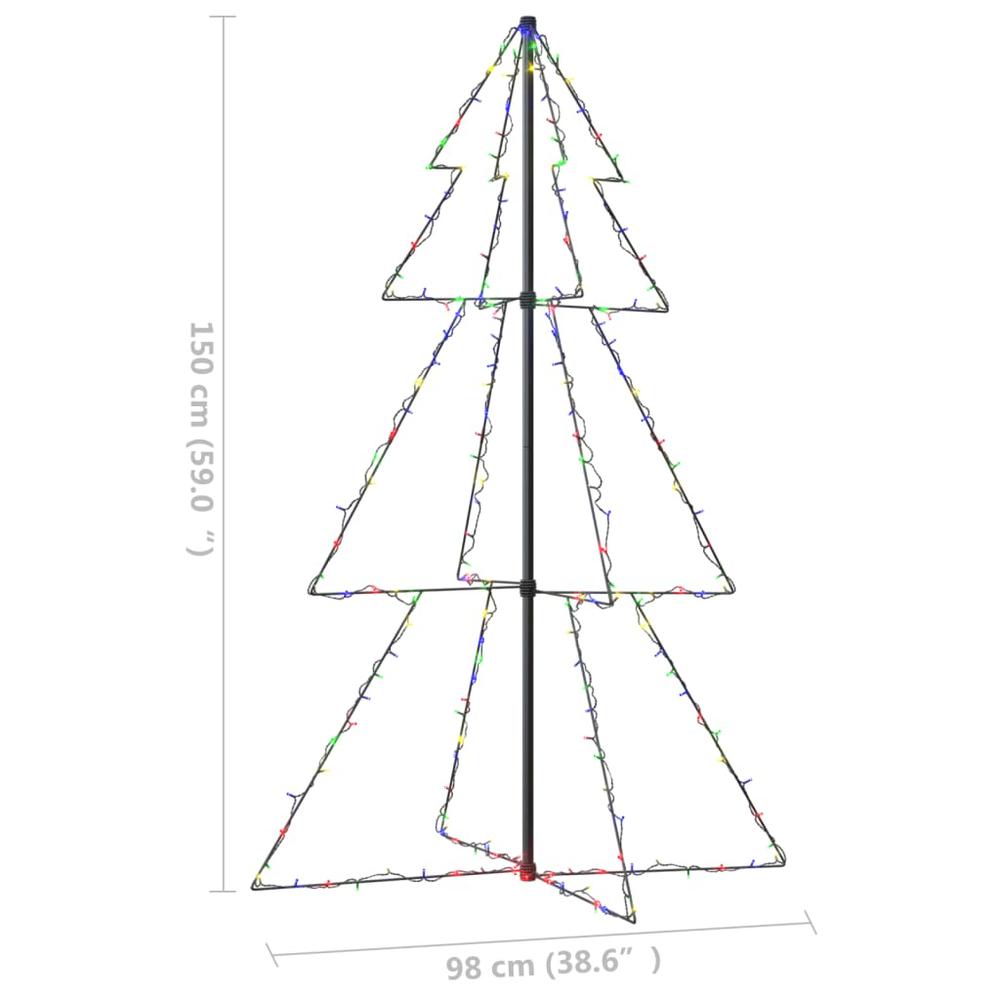 vidaXL Christmas Cone Tree 200 LEDs Indoor and Outdoor 38.6"x59.1", 328579. Picture 8