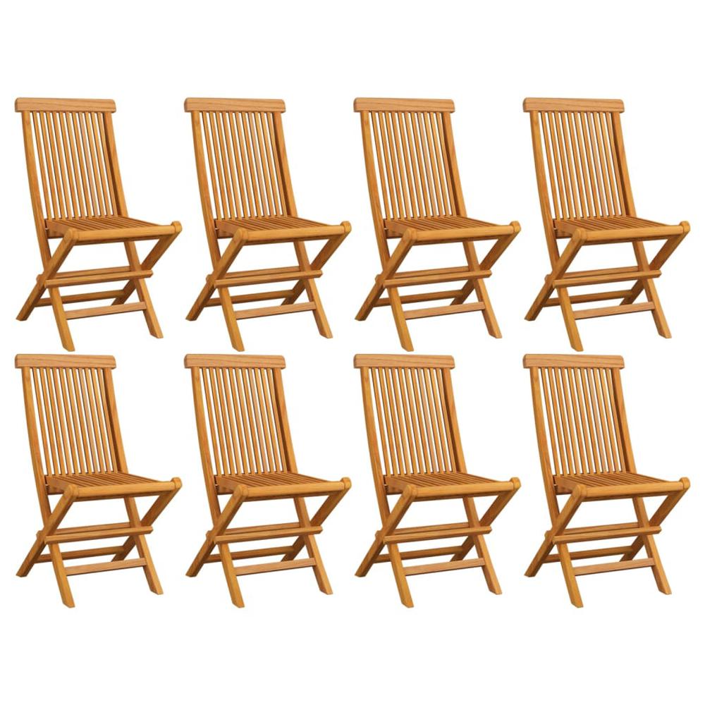 vidaXL Folding Garden Chairs 8 pcs Solid Teak Wood 2916. The main picture.