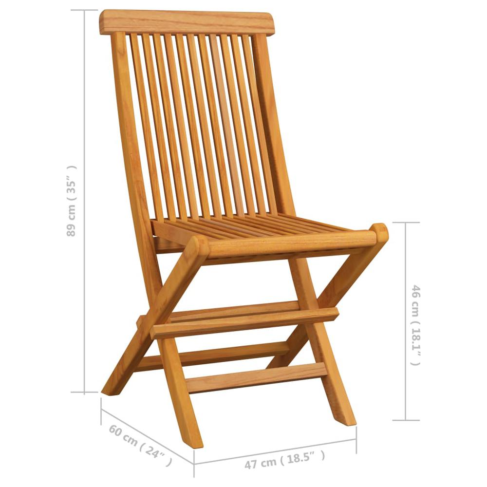 vidaXL Folding Garden Chairs 8 pcs Solid Teak Wood 2916. Picture 5