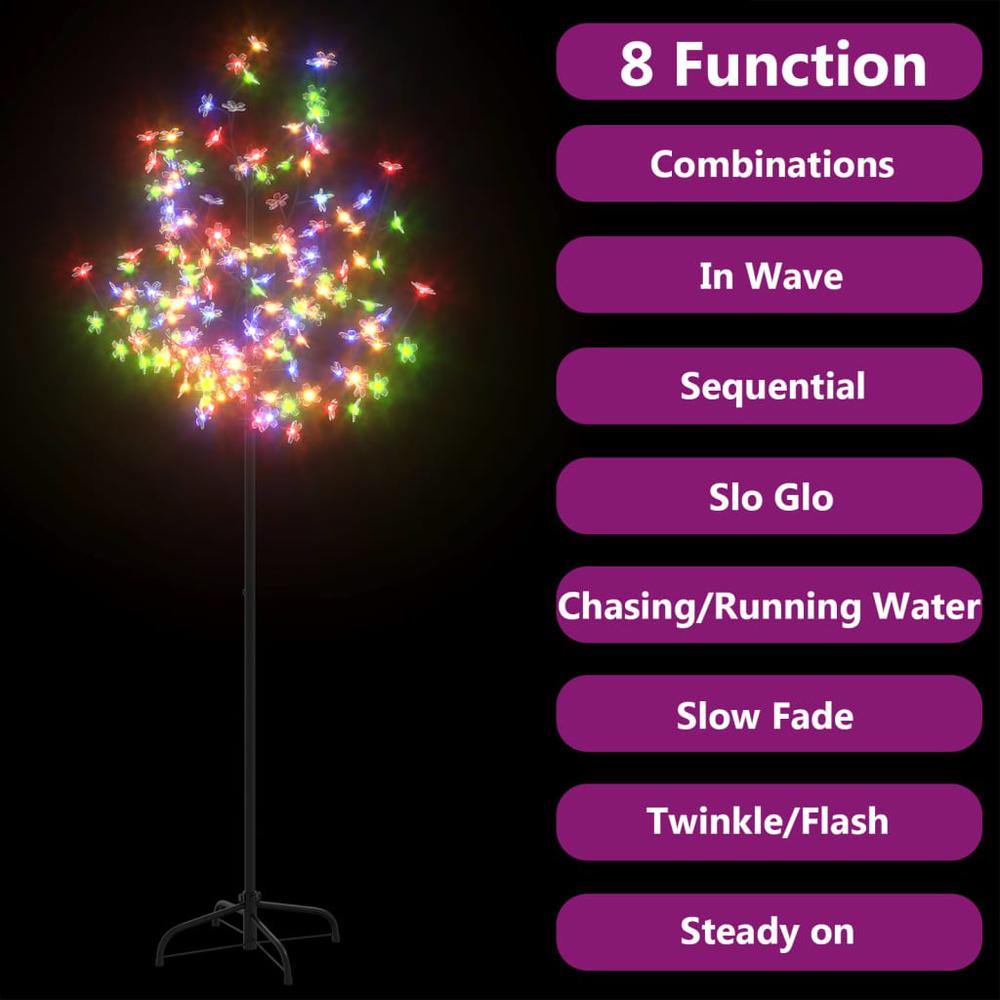 vidaXL Christmas Tree 120 LEDs Colorful Light Cherry Blossom 59.1". Picture 6