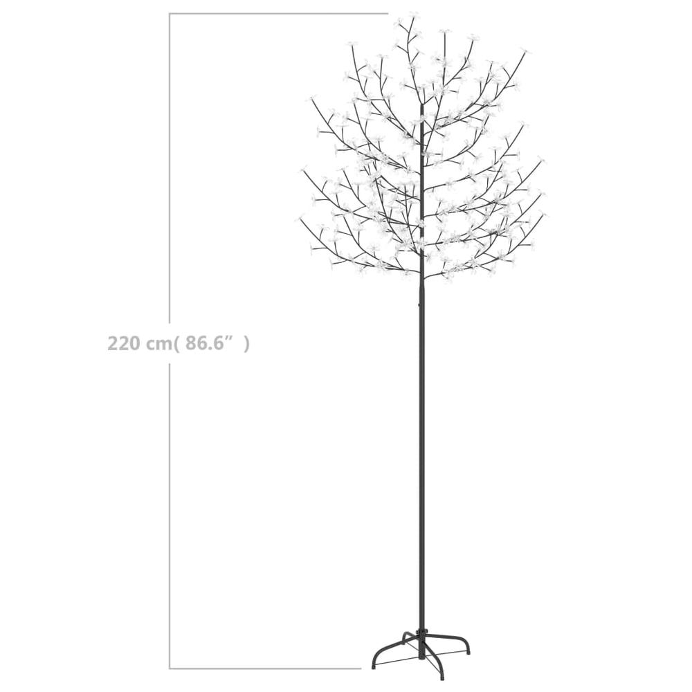 vidaXL Christmas Tree 220 LEDs Warm White Light Cherry Blossom 86.6". Picture 7