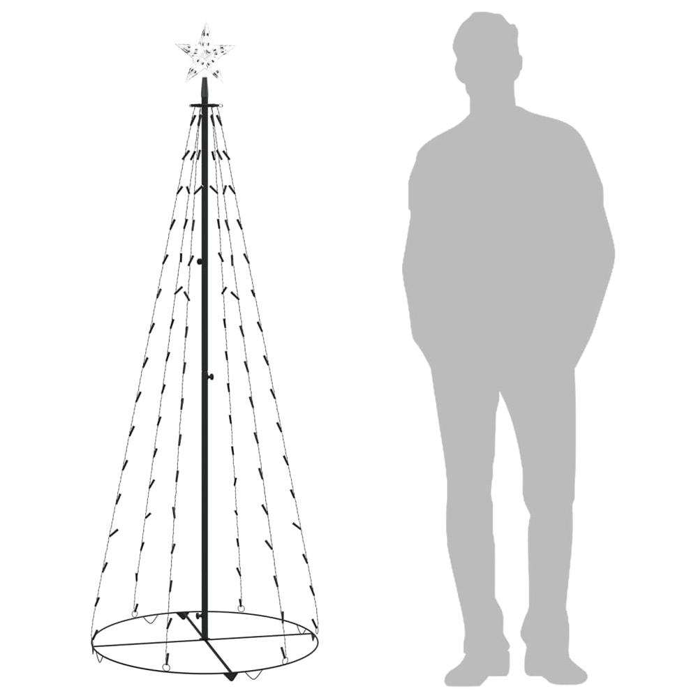 vidaXL Christmas Cone Tree Cold White 100 LEDs Decoration 27.6"x70.9". Picture 7