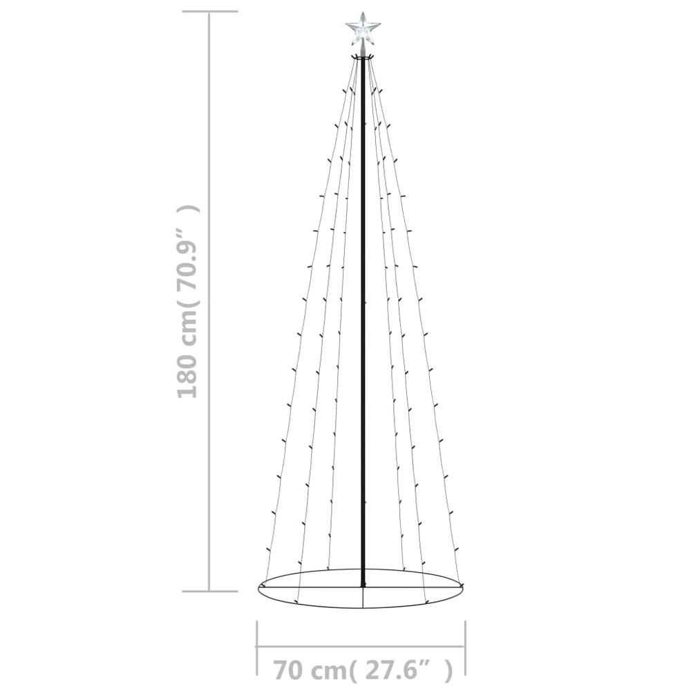 vidaXL Christmas Cone Tree Cold White 100 LEDs Decoration 27.6"x70.9". Picture 8