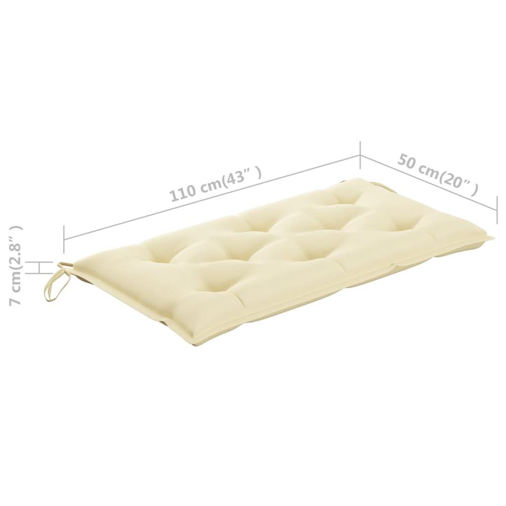 vidaXL Garden Bench Cushion Cream White 43.3"x19.6"x2.7" Fabric. Picture 5