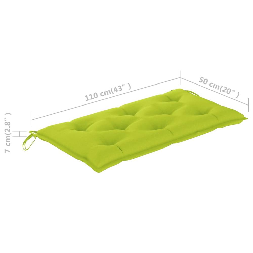vidaXL Garden Bench Cushion Bright Green 43.3"x19.6"x2.7" Fabric. Picture 5