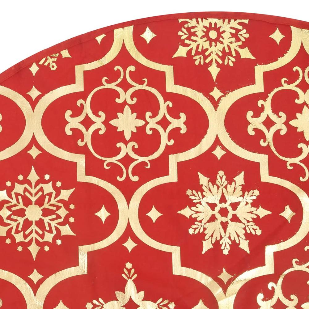 vidaXL Luxury Christmas Tree Skirt with Sock Red 48" Fabric. Picture 7