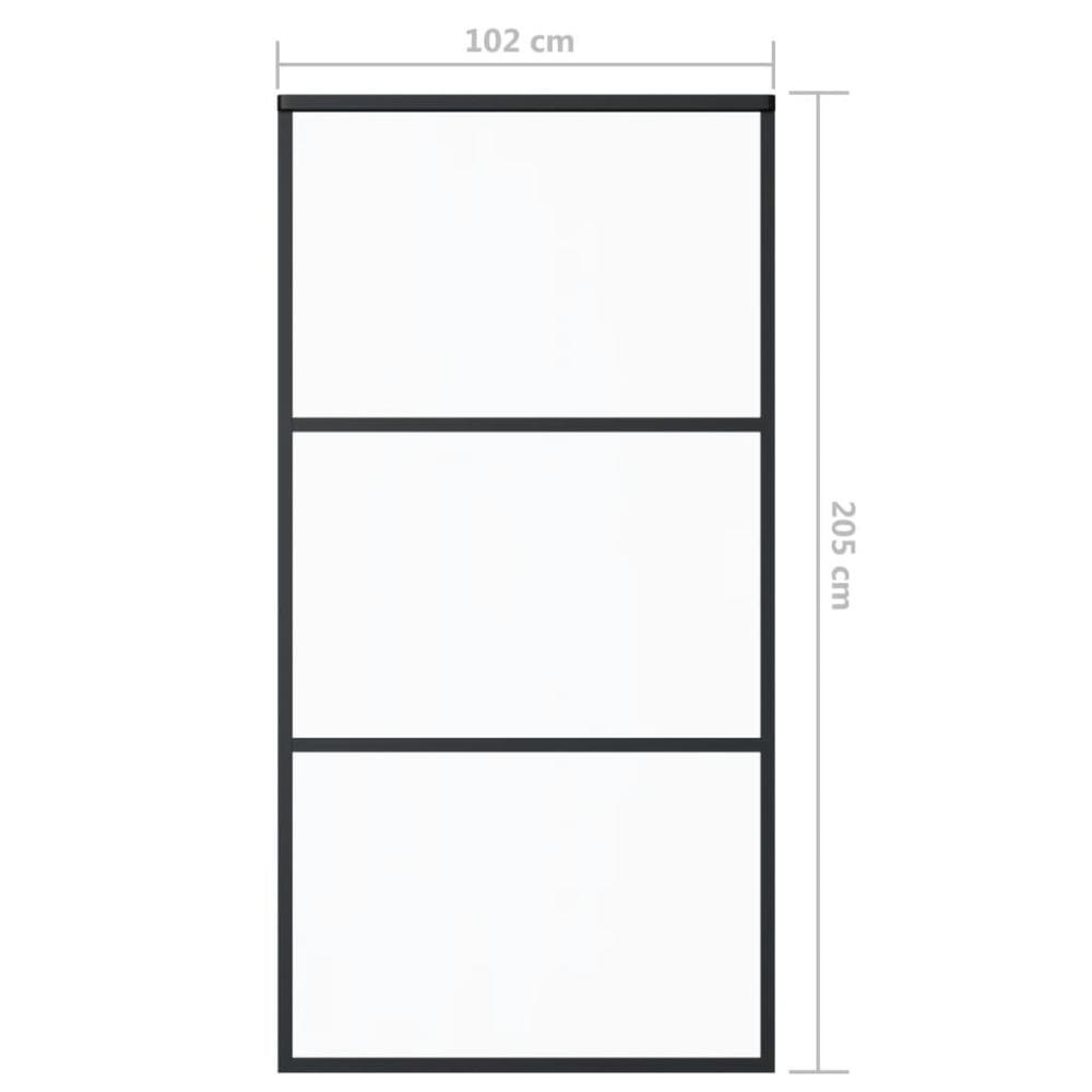 Sliding Door ESG Glass and Aluminum 40.2"x80.7" Black. Picture 4