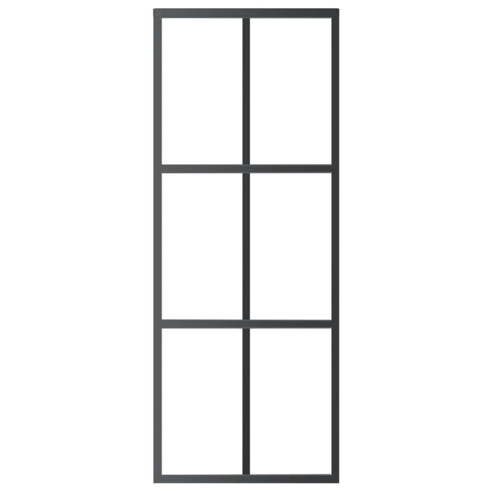 Sliding Door ESG Glass and Aluminum 29.9"x80.7" Black. Picture 2