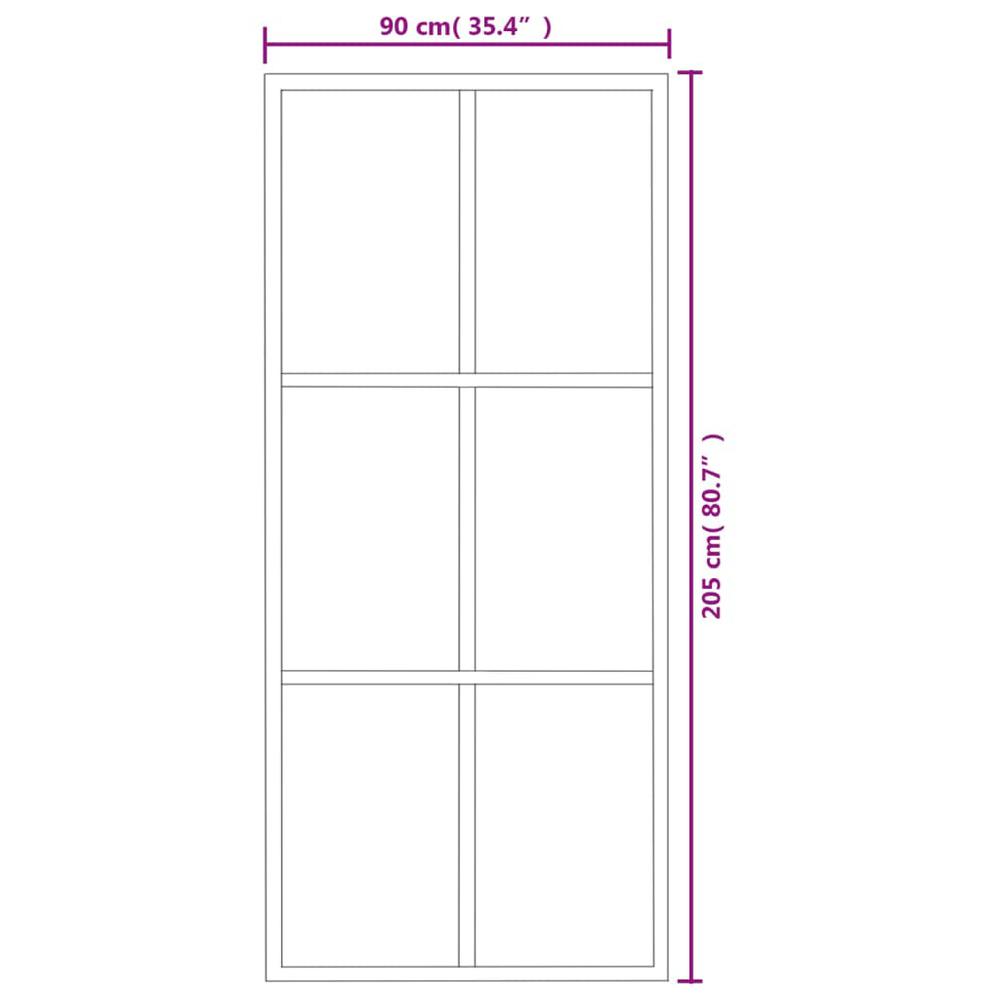 Sliding Door ESG Glass and Aluminum 35.4"x80.7" Black. Picture 5