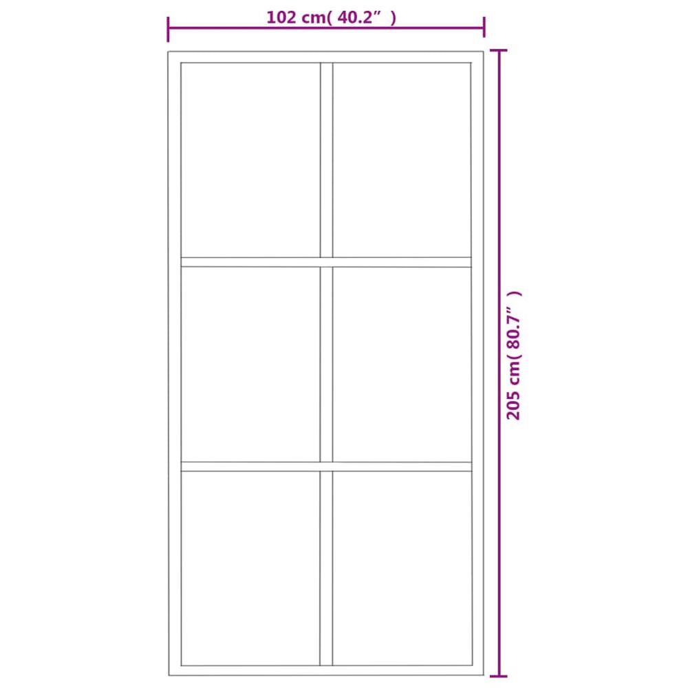 Sliding Door ESG Glass and Aluminum 40.2"x80.7" Black. Picture 5