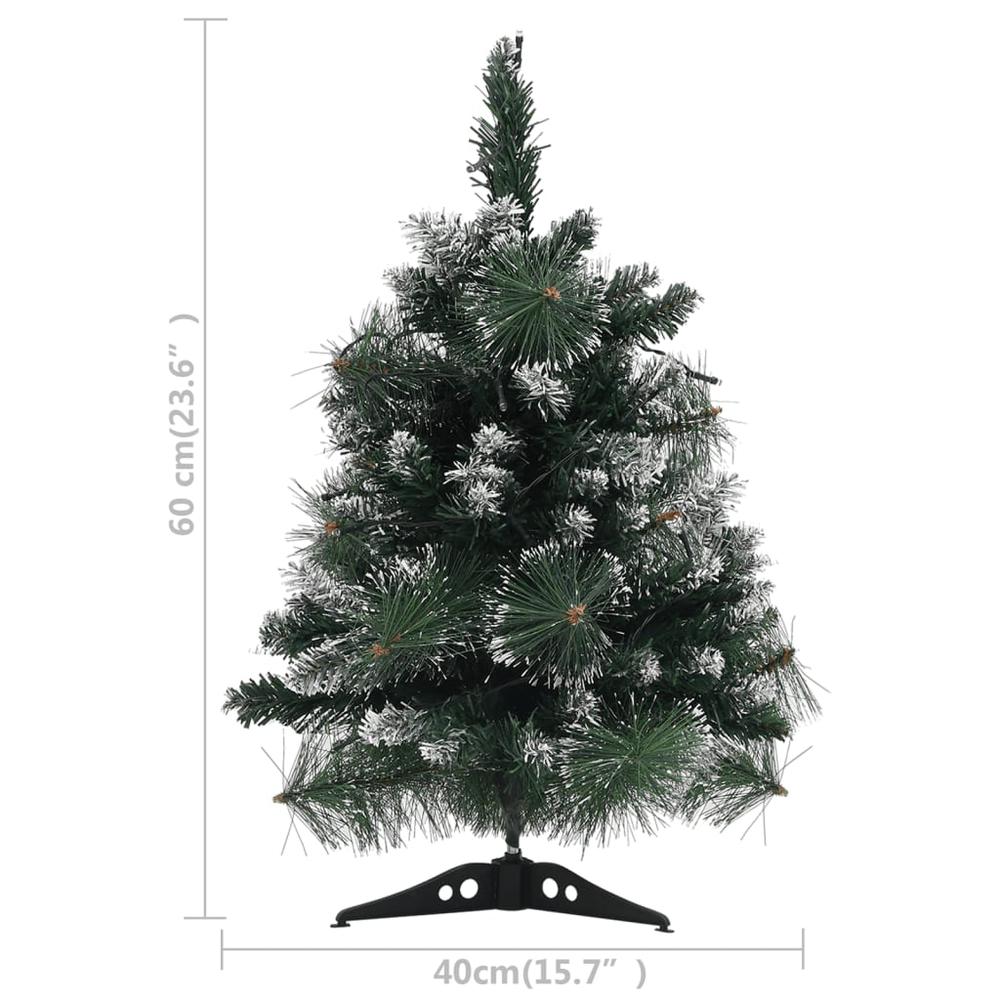 vidaXL Artificial Christmas Tree with Stand and LEDs Green 23.6" PVC, 332850. Picture 9