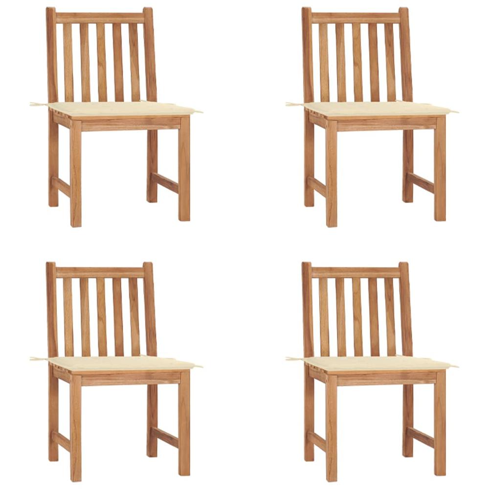 Patio Chairs 4 pcs with Cushions Solid Teak Wood. Picture 12