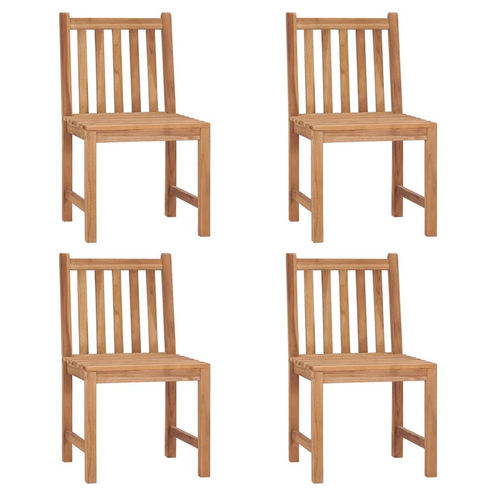 Patio Chairs 4 pcs with Cushions Solid Teak Wood. Picture 1