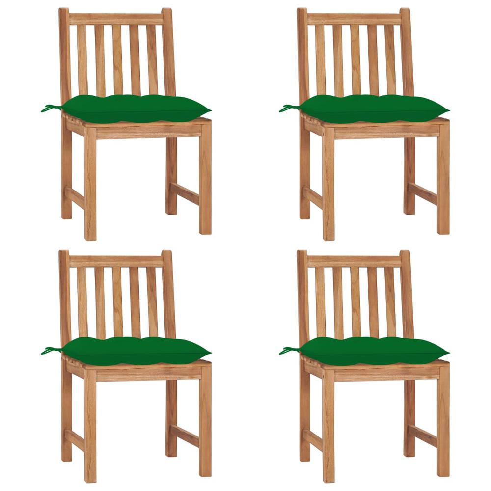 vidaXL Garden Chairs 4 pcs with Cushions Solid Teak Wood 3108. Picture 1