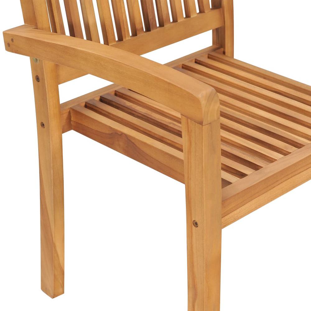 Stacking Patio Chairs 4 pcs Solid Teak Wood. Picture 3