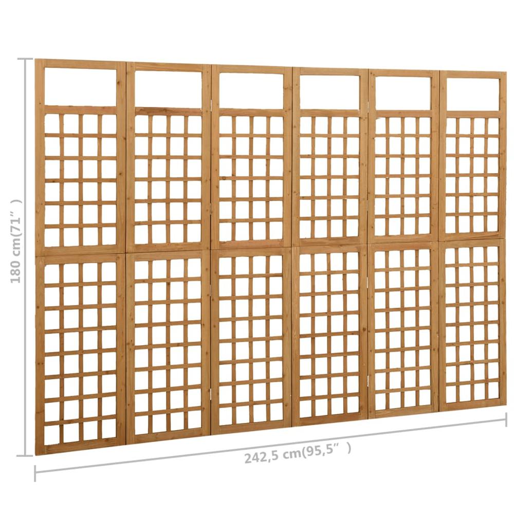 vidaXL 6-Panel Room Divider/Trellis Solid Fir Wood 95.5"x70.9". Picture 6