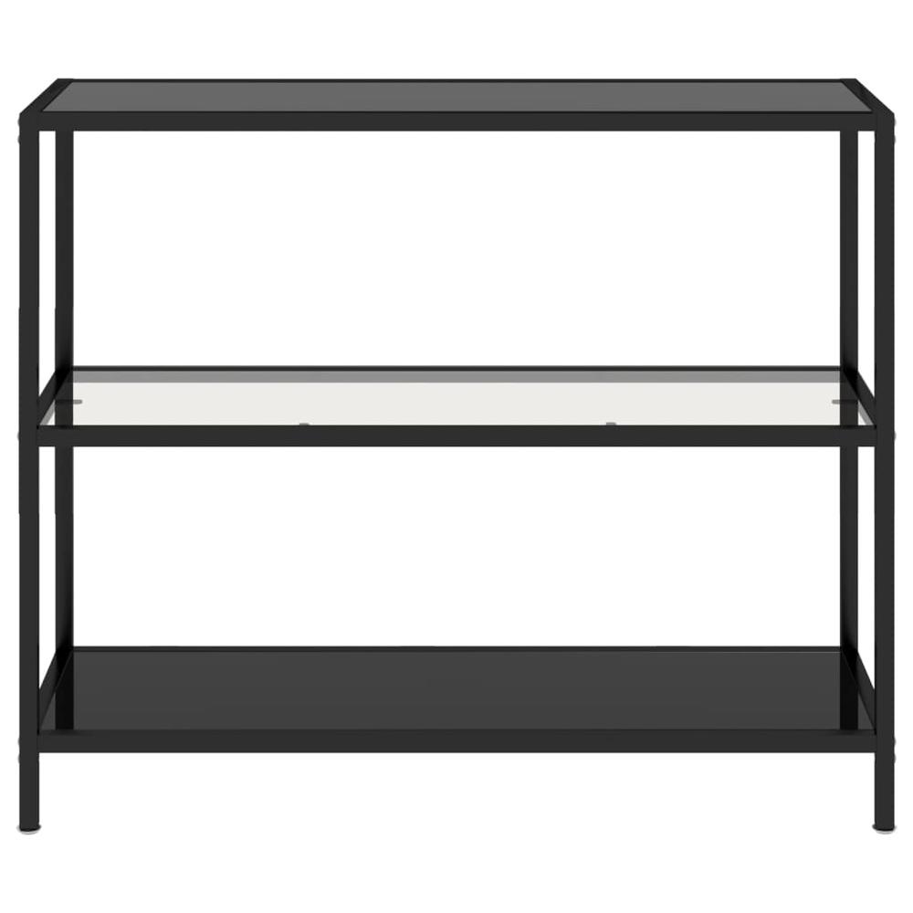 Shelf Transparent and Black 39.4"x14.2"x35.4" Tempered Glass. Picture 2