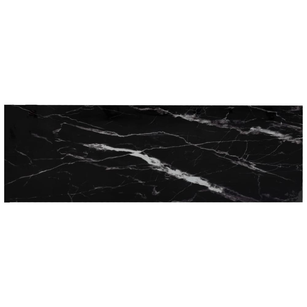 Shelf Transparent and Black Marble 39.4"x14.2"x35.4" Tempered Glass. Picture 4