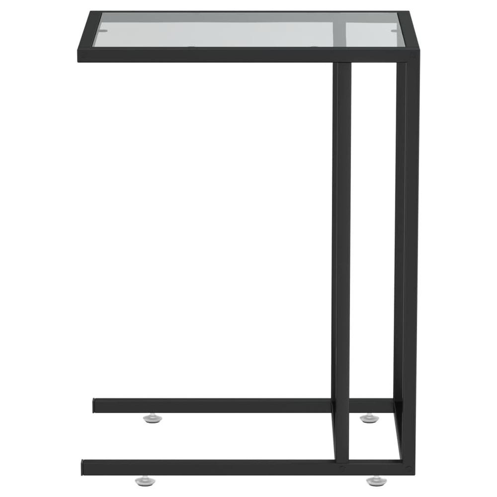 Computer Side Table Black 19.7"x13.8"x25.6" Tempered Glass. Picture 3