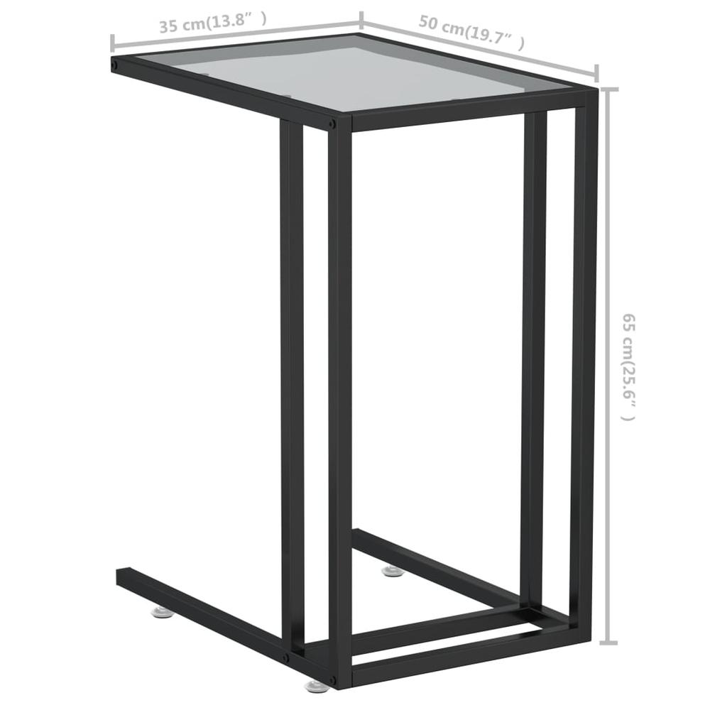 Computer Side Table Black 19.7"x13.8"x25.6" Tempered Glass. Picture 6