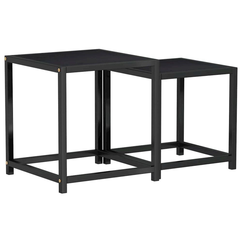 Tea Tables 2 pcs MDF Black. Picture 2