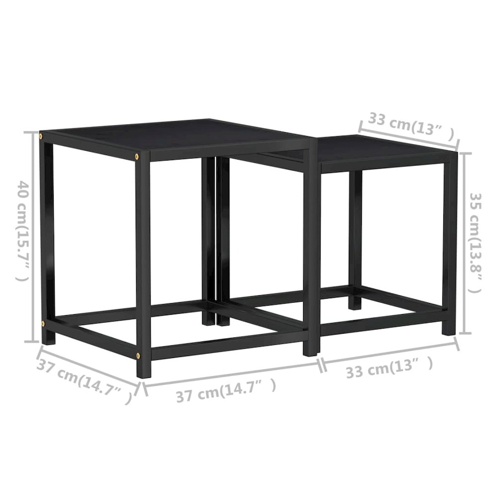 Tea Tables 2 pcs MDF Black. Picture 7