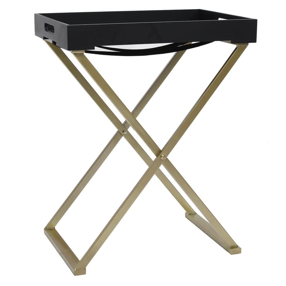 Folding Table Gold and Black 18.9"x13.4"x24" MDF. Picture 1
