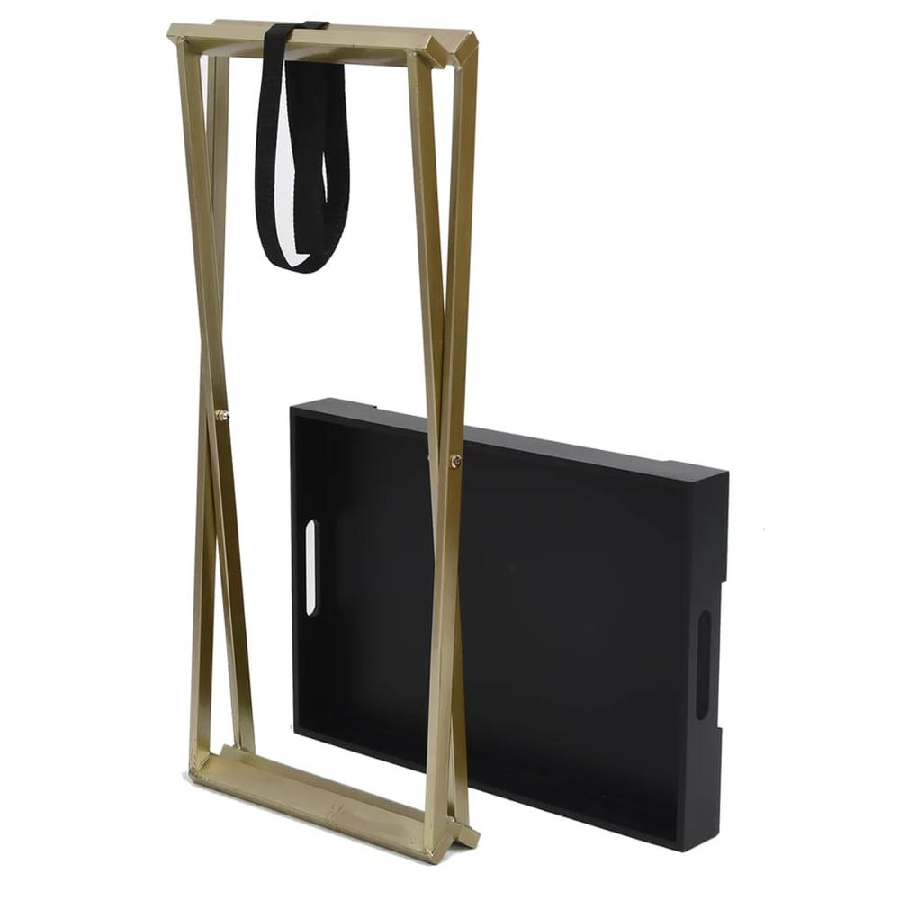 Folding Table Gold and Black 18.9"x13.4"x24" MDF. Picture 4
