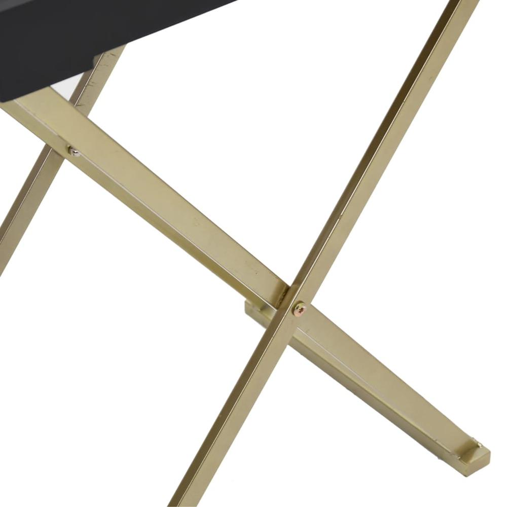 Folding Table Gold and Black 18.9"x13.4"x24" MDF. Picture 6