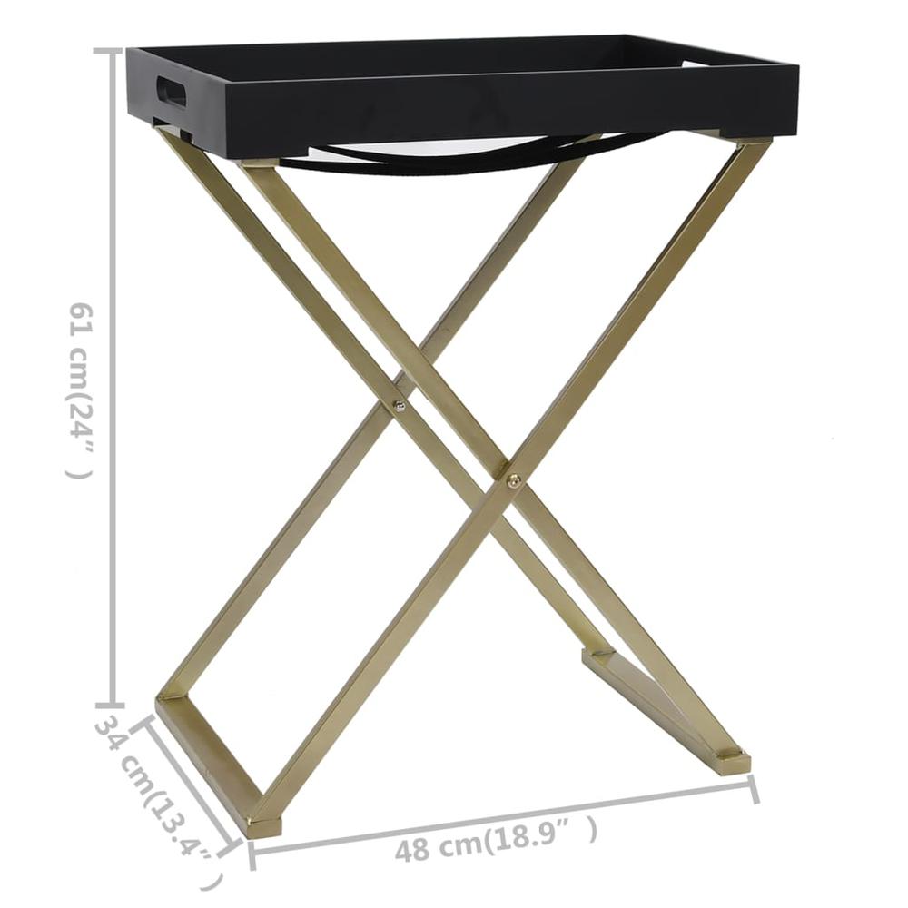 Folding Table Gold and Black 18.9"x13.4"x24" MDF. Picture 7