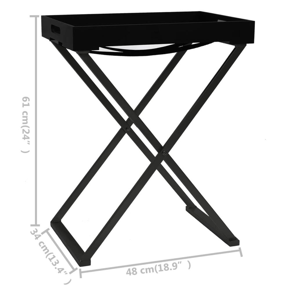 Folding Table Black 18.9"x13.4"x24" MDF. Picture 7