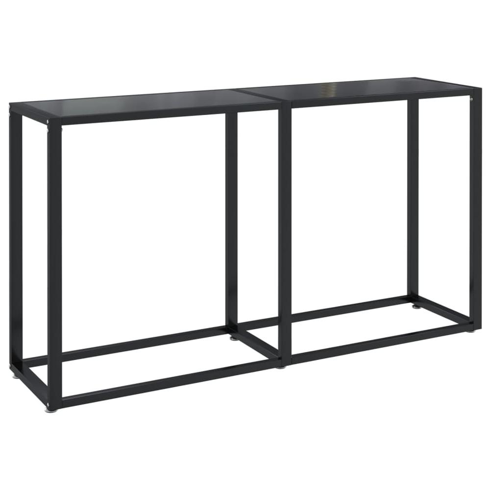Console Table Black 55.1"x13.8"x29.7" Tempered Glass. Picture 1