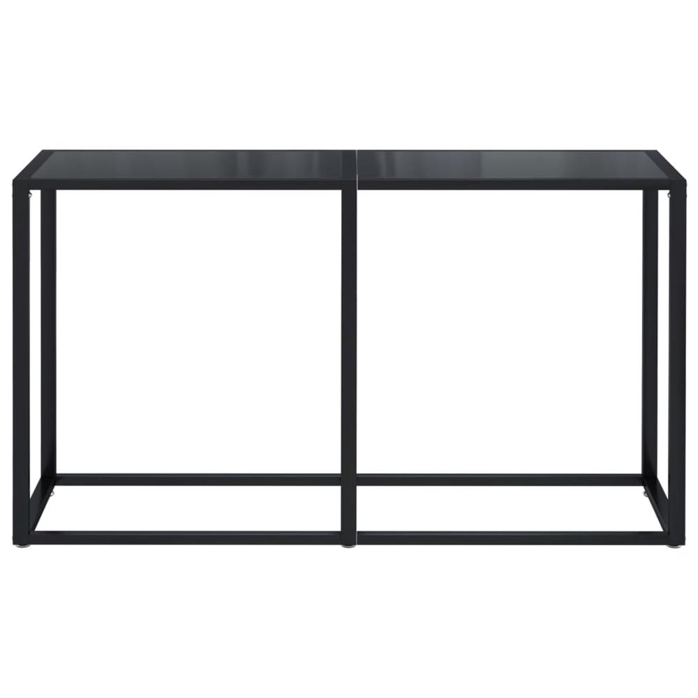 Console Table Black 55.1"x13.8"x29.7" Tempered Glass. Picture 2