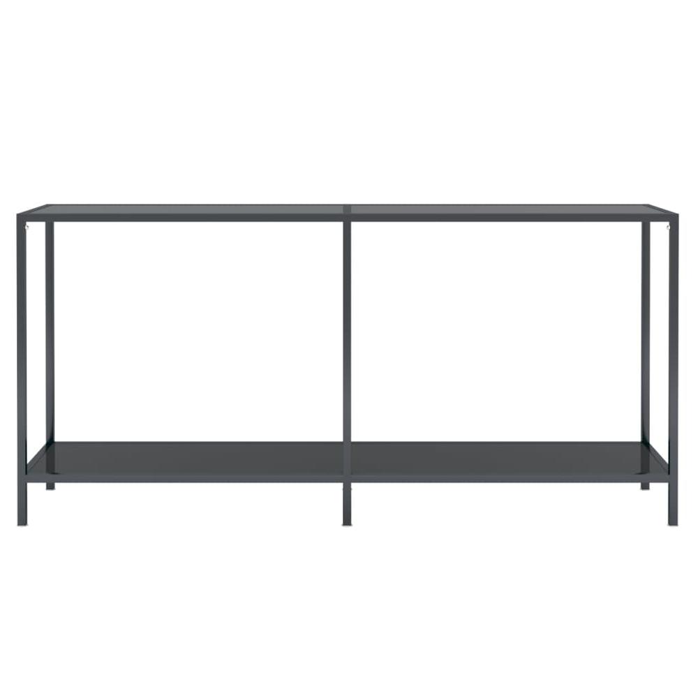 Console Table Black 63"x13.8"x29.7" Tempered Glass. Picture 2