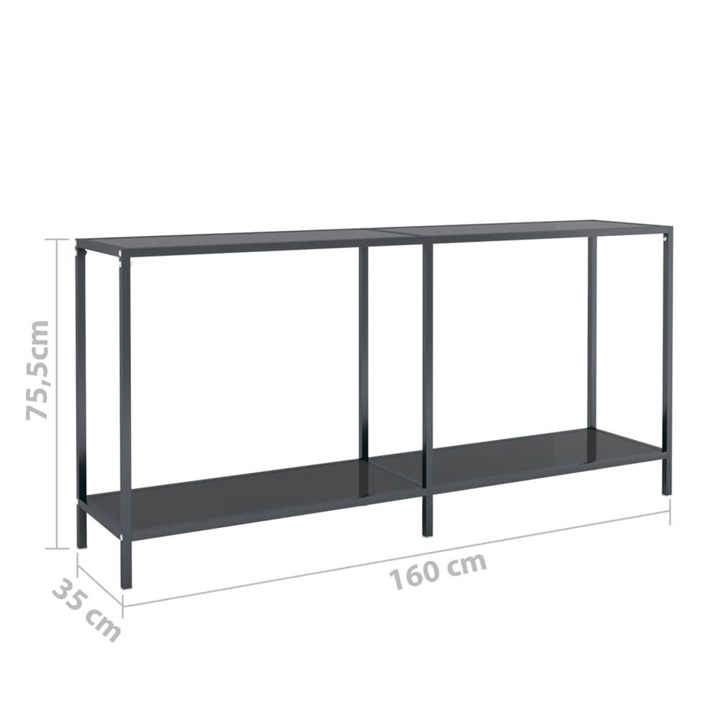 Console Table Black 63"x13.8"x29.7" Tempered Glass. Picture 6