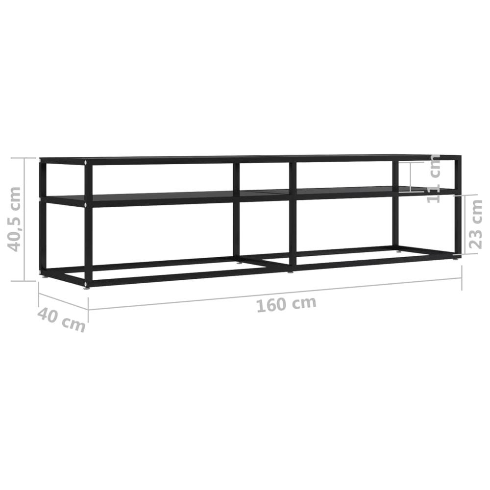 TV Stand Black 63"x15.7"x15.9" Tempered Glass. Picture 5