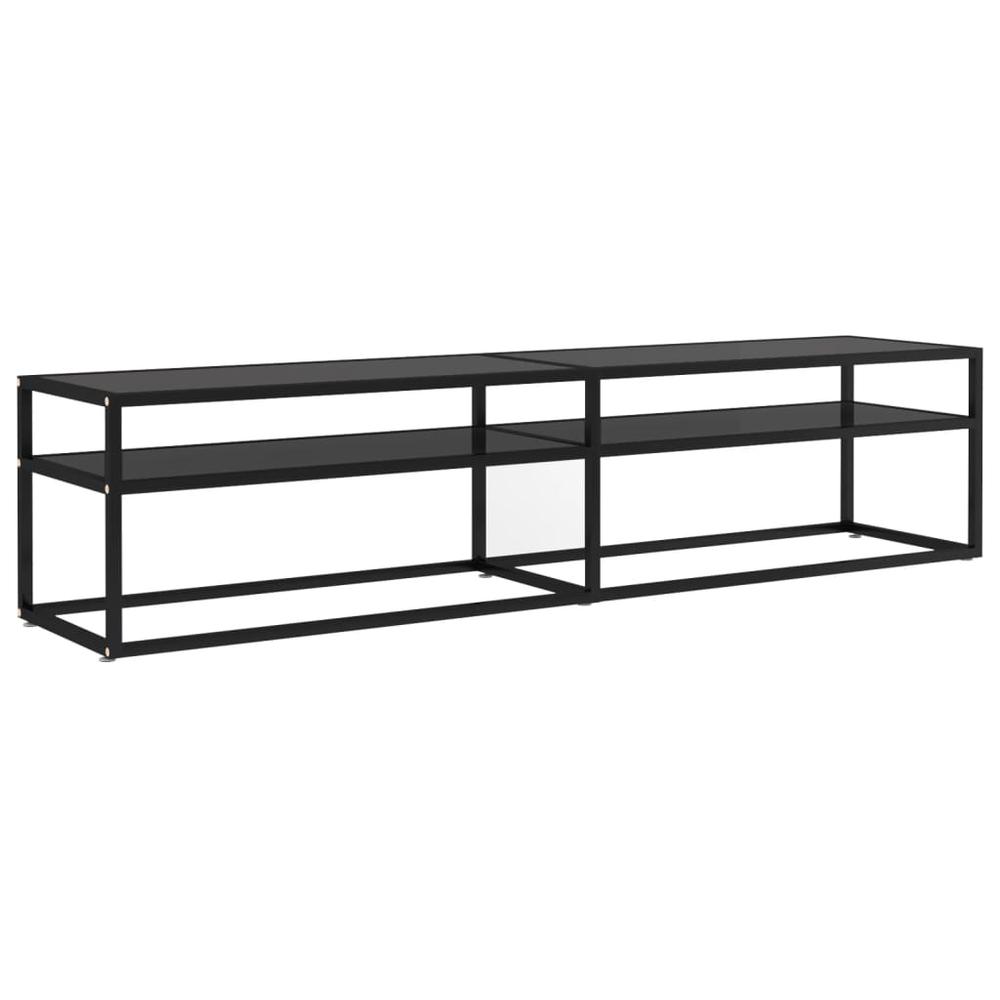 TV Stand Black 70.9"x15.7"x15.9" Tempered Glass. Picture 1