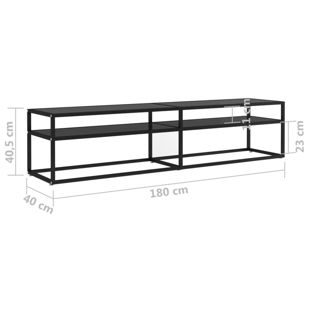 TV Stand Black 70.9"x15.7"x15.9" Tempered Glass. Picture 5