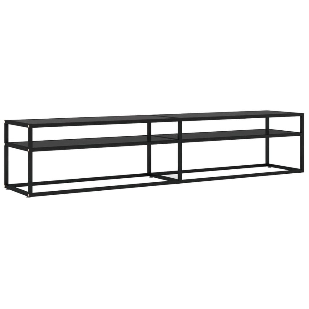 TV Stand Black 78.7"x15.7"x15.9" Tempered Glass. Picture 1