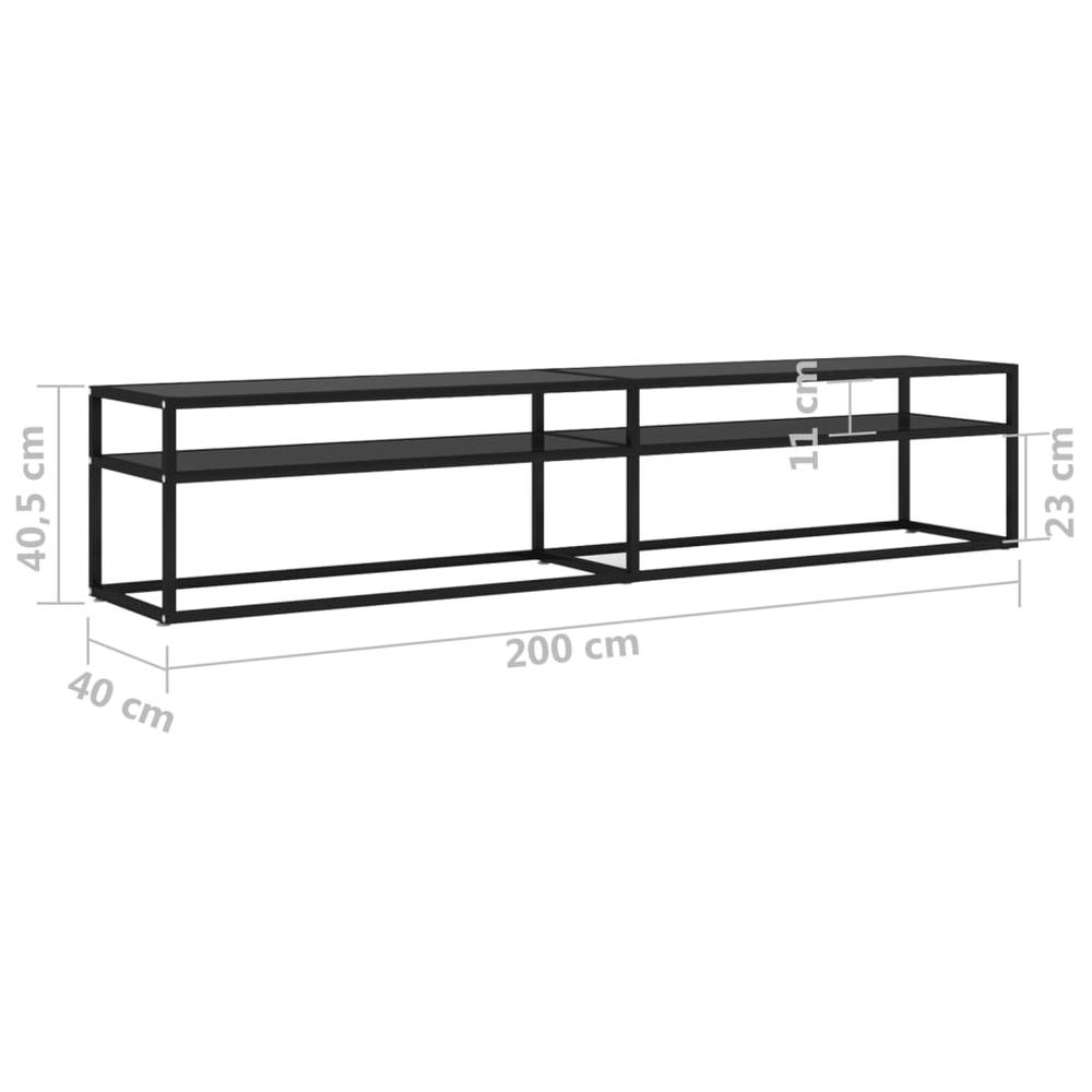 TV Stand Black 78.7"x15.7"x15.9" Tempered Glass. Picture 5