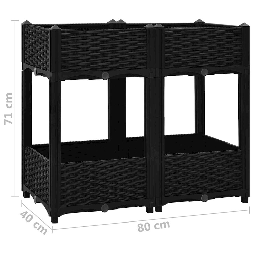 vidaXL Raised Bed 31.5"x15.7"x28" Polypropylene, 316535. Picture 6