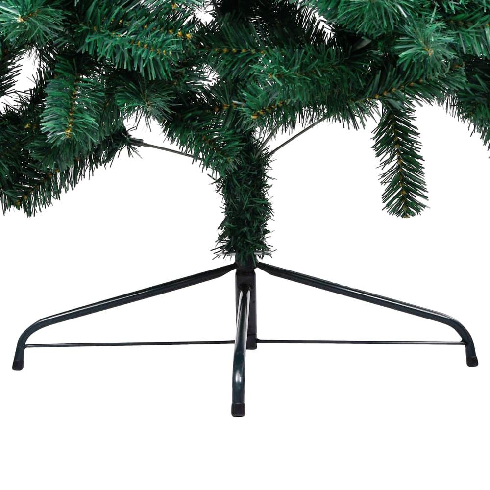 Artificial Half Pre-lit Christmas Tree with Stand Green 70.9" PVC. Picture 7