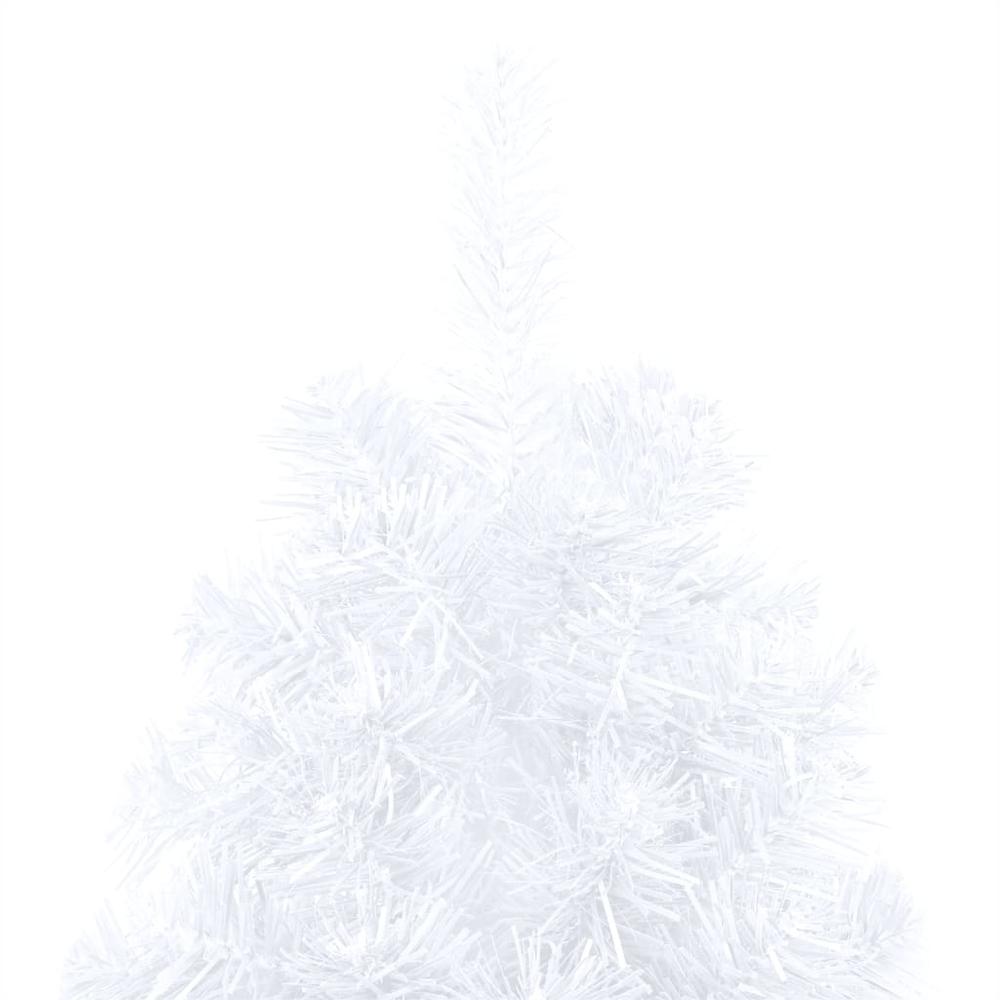 Artificial Half Pre-lit Christmas Tree with Stand White 82.7" PVC. Picture 7