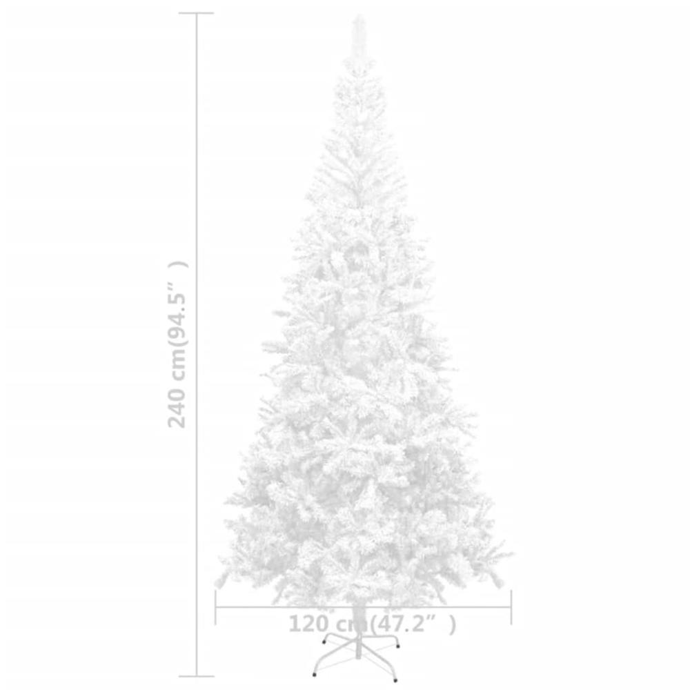 vidaXL Artificial Christmas Tree with LEDs L 94.5" White. Picture 9