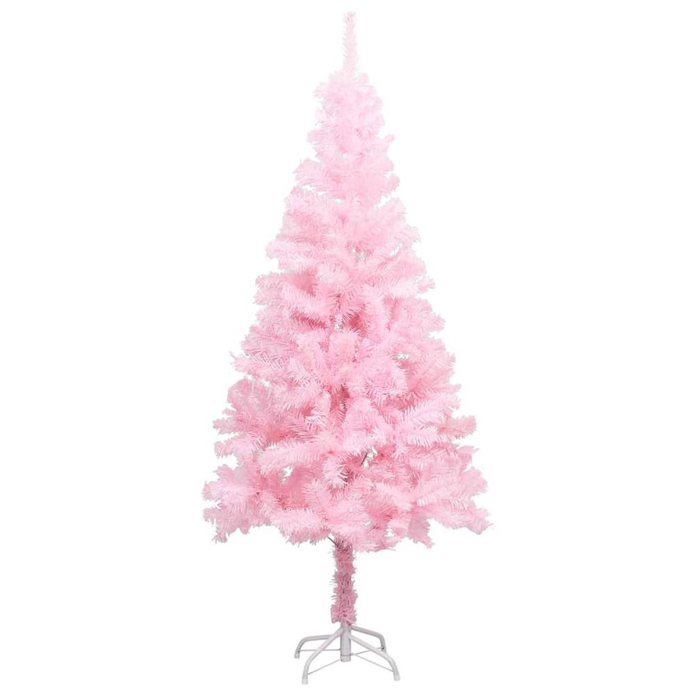 Artificial Pre-lit Christmas Tree with Stand Pink 47.2" PVC. Picture 1
