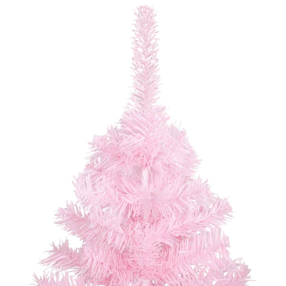 Artificial Pre-lit Christmas Tree with Stand Pink 47.2" PVC. Picture 2