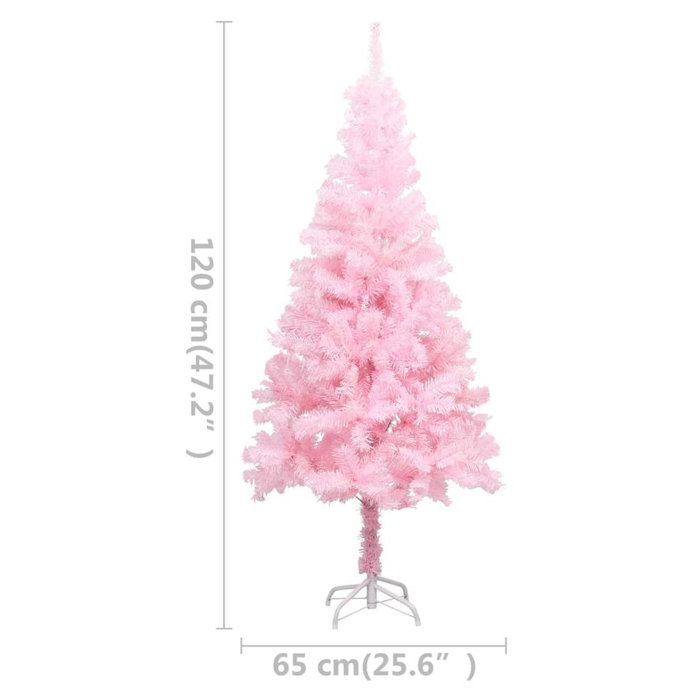 Artificial Pre-lit Christmas Tree with Stand Pink 47.2" PVC. Picture 6